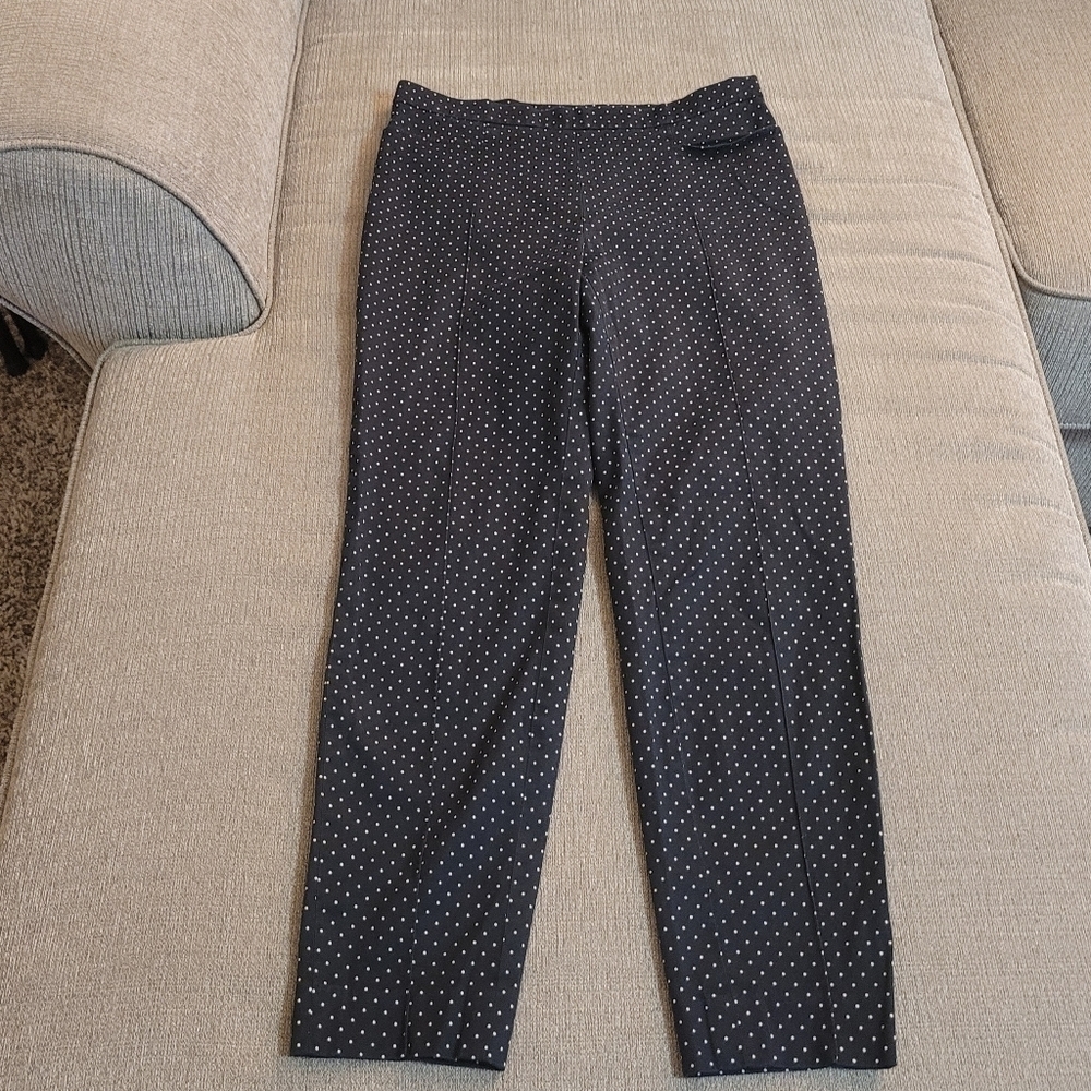 Akris Punto Black White Polka Dot Work Casual Career Pants Size 6